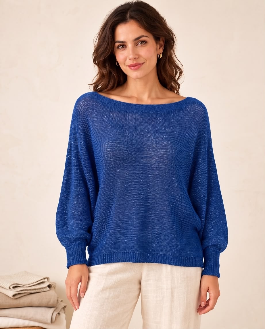 Pull Maille Lumière Bleu