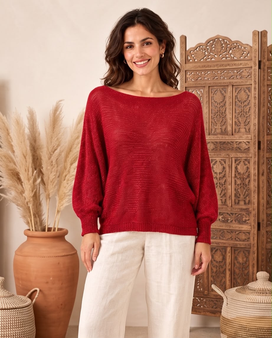 Pull Maille Lumière Rouge