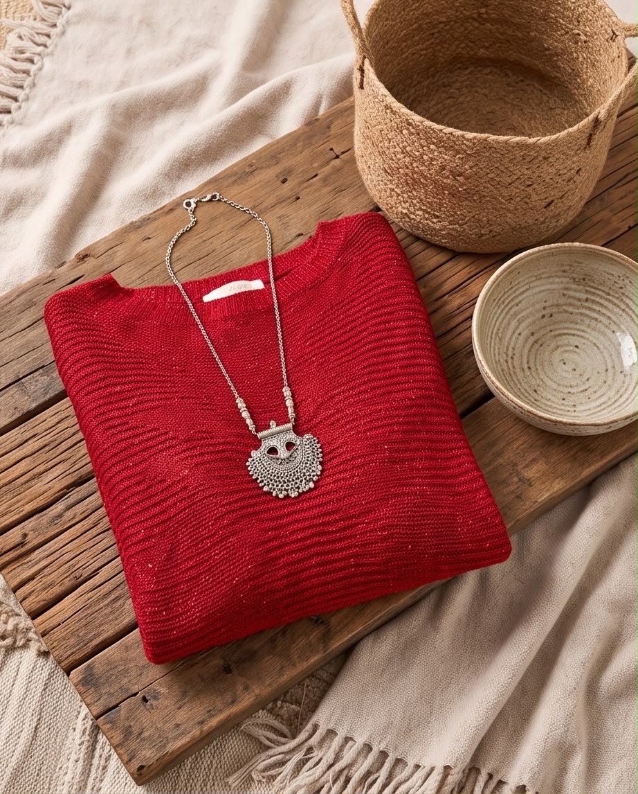Pull Maille Lumière Rouge