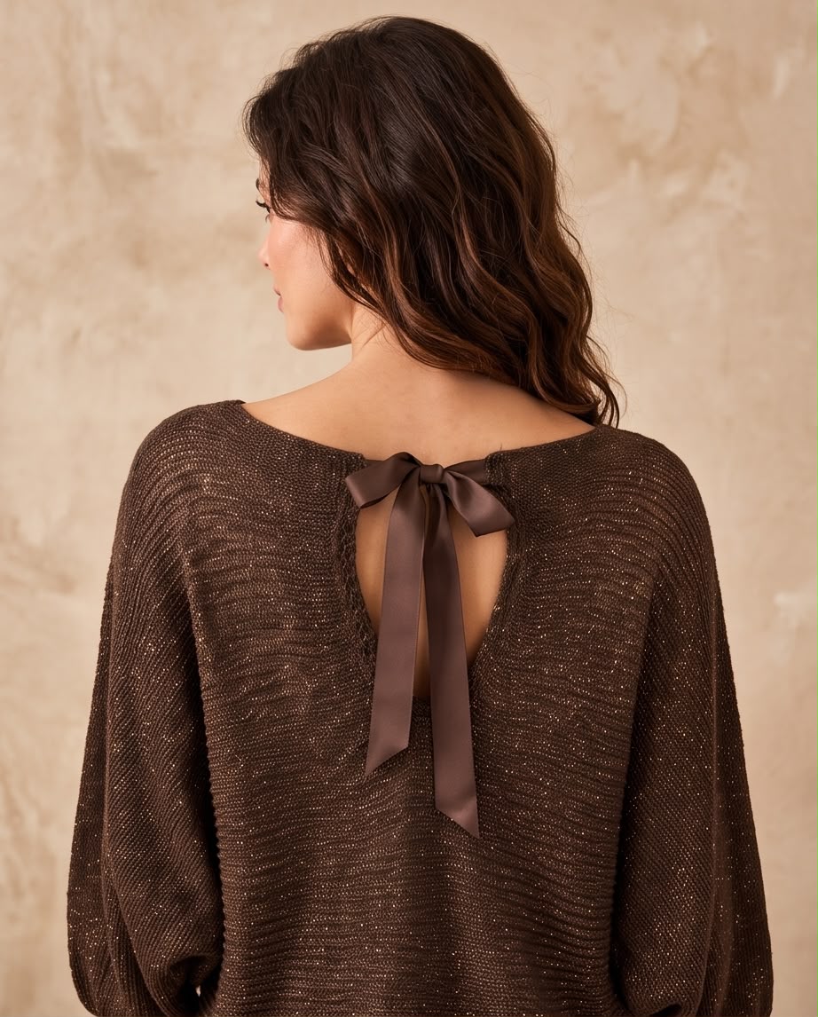 Pull Maille Lumière Brun
