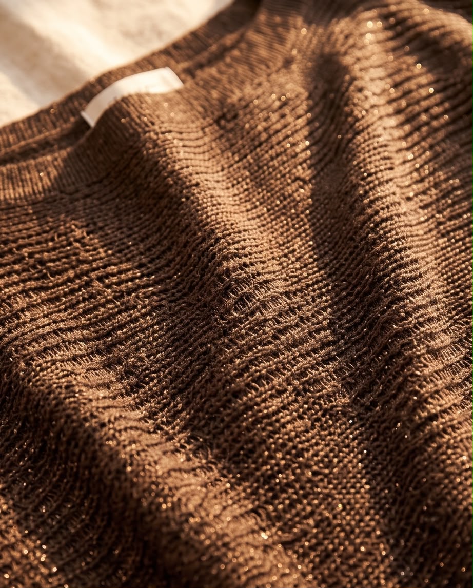 Pull Maille Lumière Brun