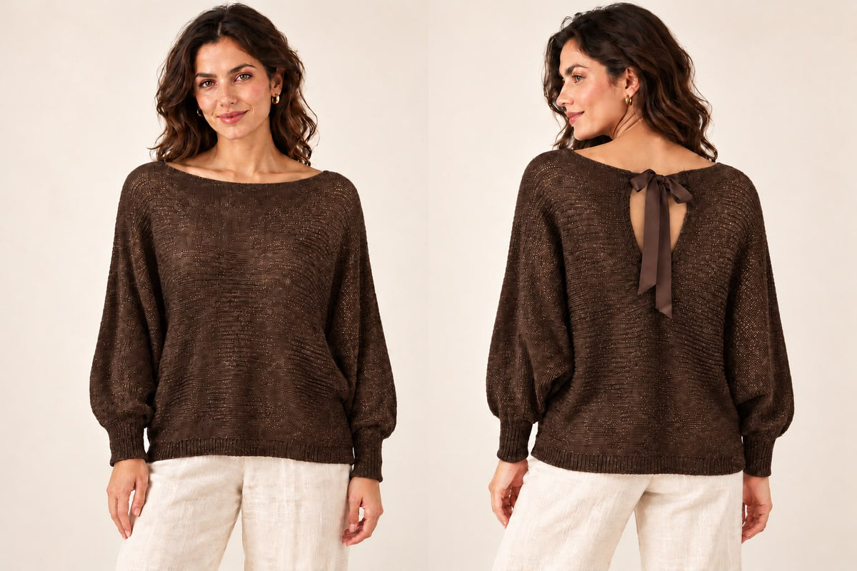 Pull Maille Lumière Brun