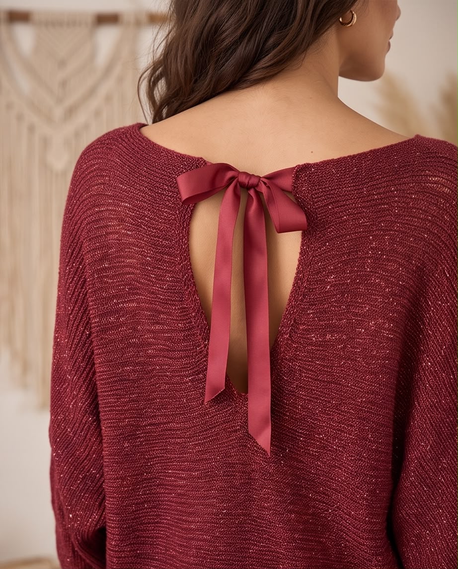 Pull Maille Lumière Bordeau
