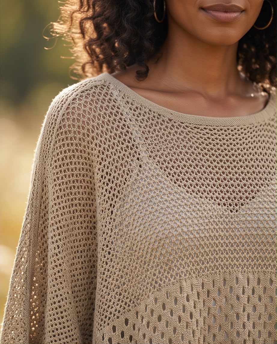 Poncho Alchimie beige