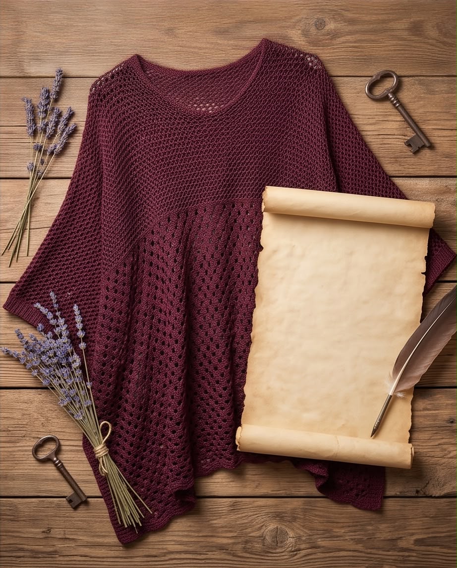 Poncho Alchimie bordeaux