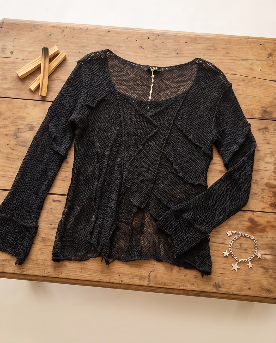 Pull rayonnant tricot Noir