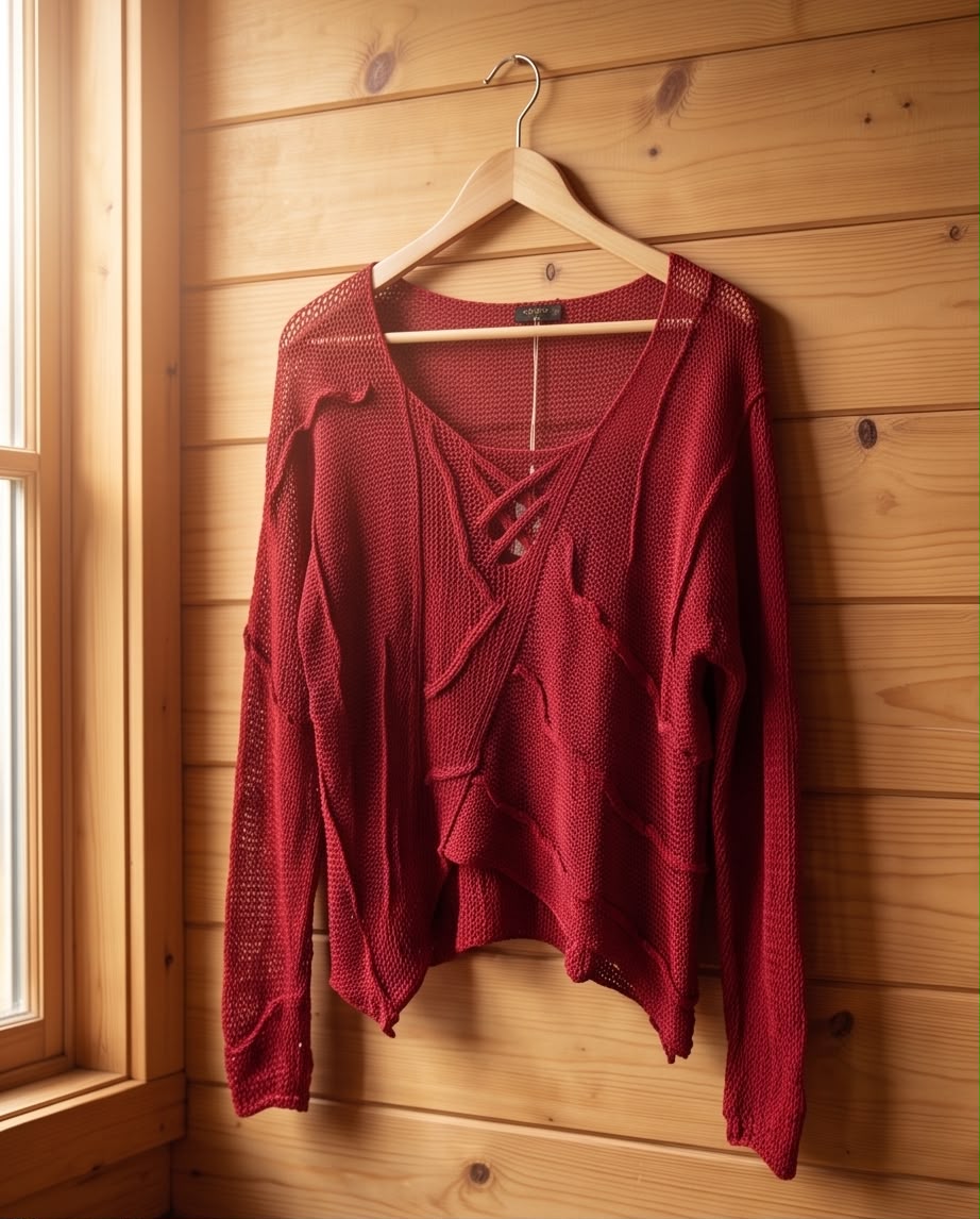 Pull rayonnant tricot Rouge