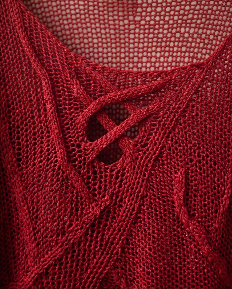 Pull rayonnant tricot Rouge