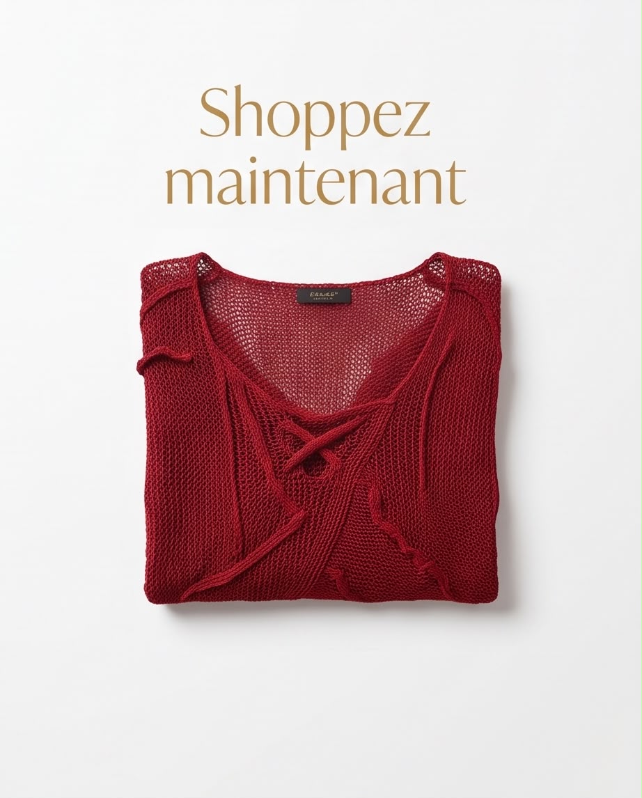 Pull rayonnant tricot Rouge