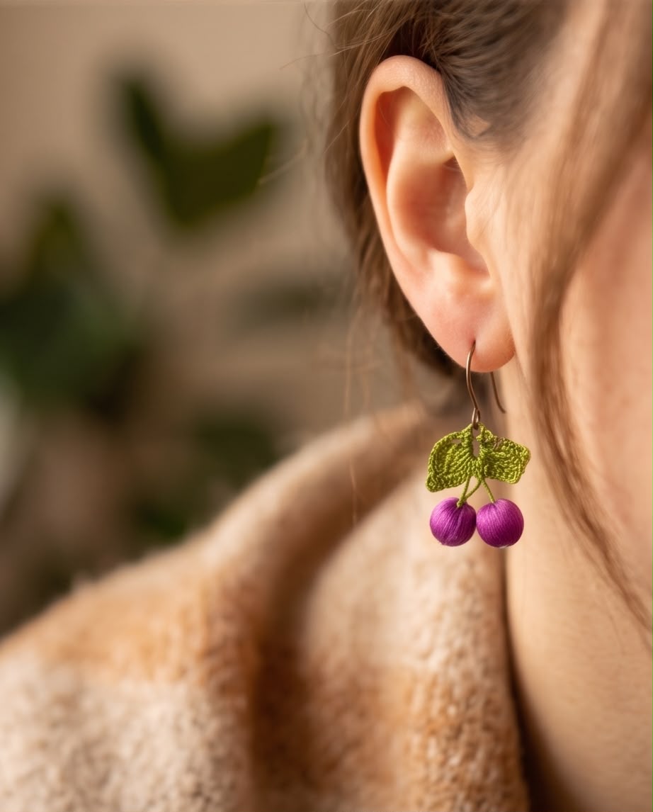 Boucle d'oreille Cerisier