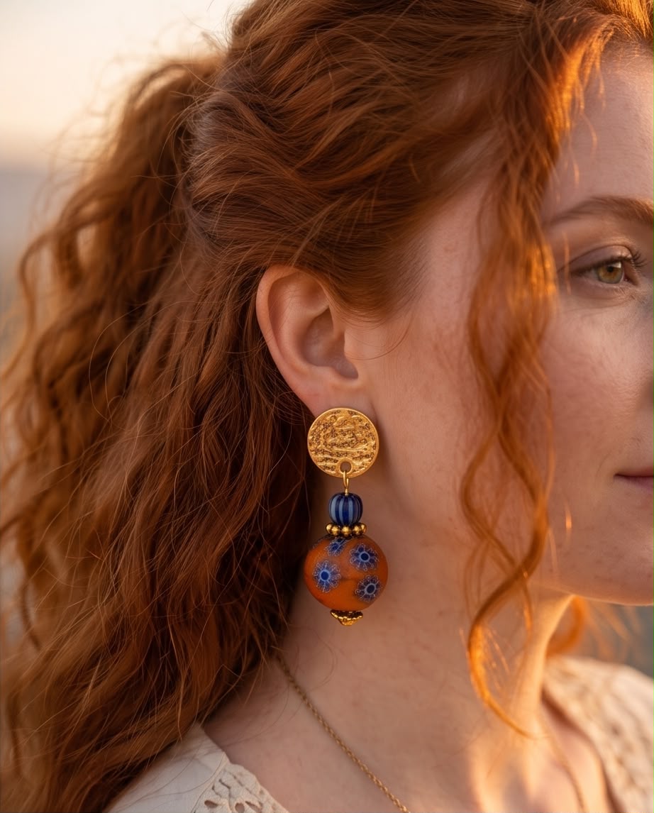 Boucle d'oreille Les Fleurs de Safran