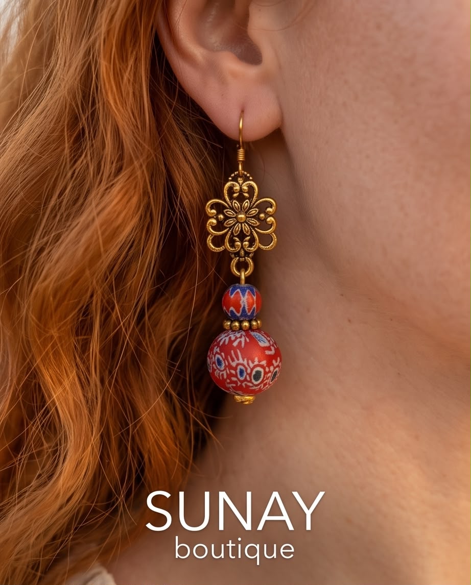 Boucle d'oreille La Rouge Enchantée