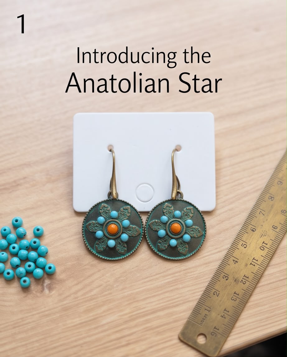 Boucle d'oreille Lune Turquoise