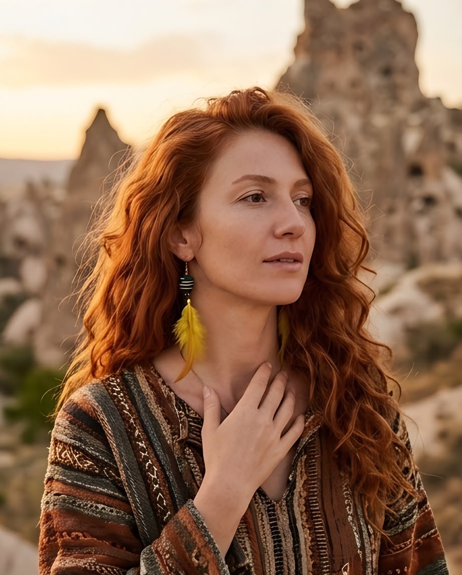 Boucle d'oreille La Plume du Soleil