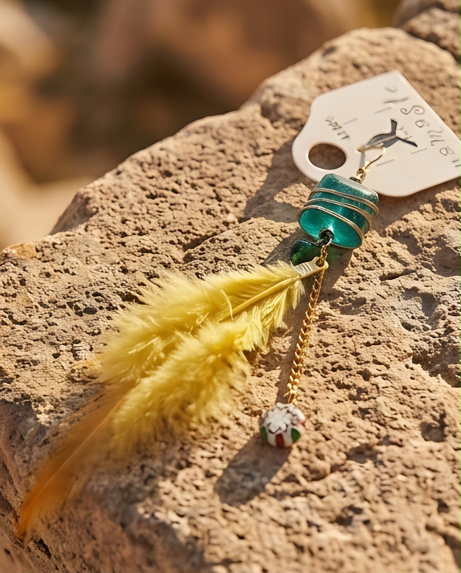 Boucle d'oreille La Plume du Soleil