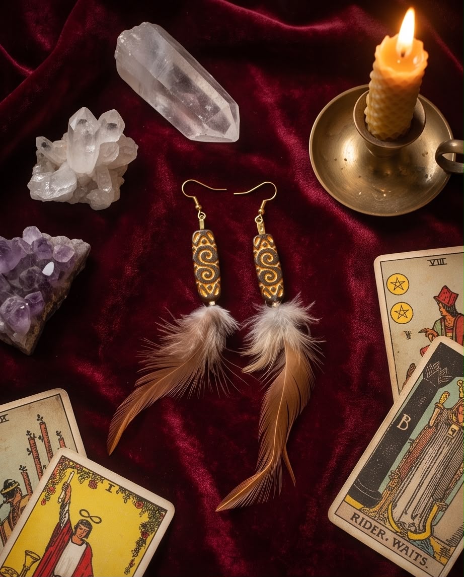 Boucle d'oreille Les Plumes du Destin