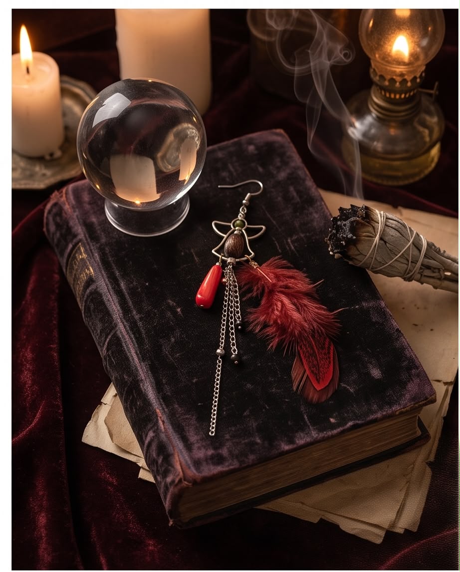 Boucle d'oreille La Plume d'Athéna