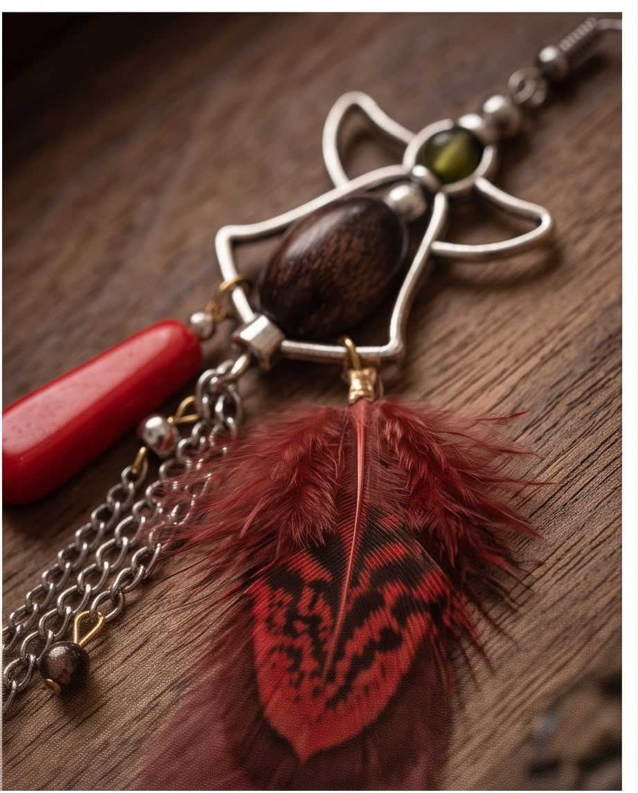 Boucle d'oreille La Plume d'Athéna