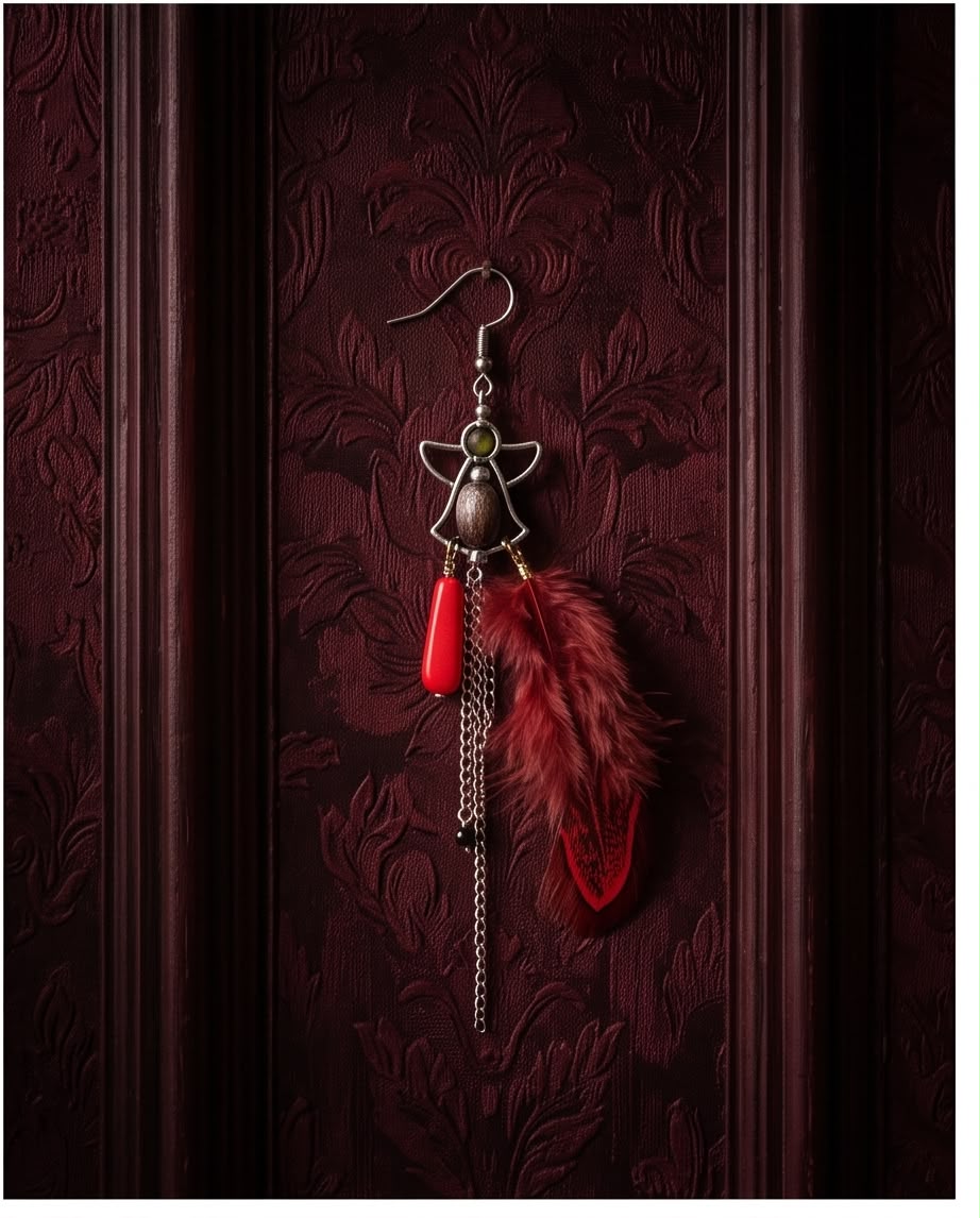 Boucle d'oreille La Plume d'Athéna