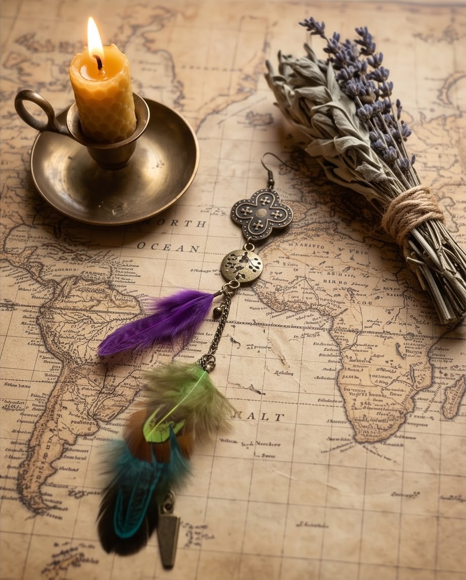 Boucle d'oreille La Plume des Mille Vies