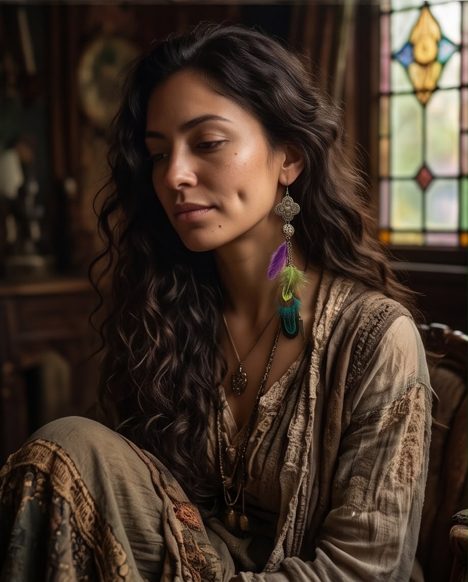 Boucle d'oreille La Plume des Mille Vies