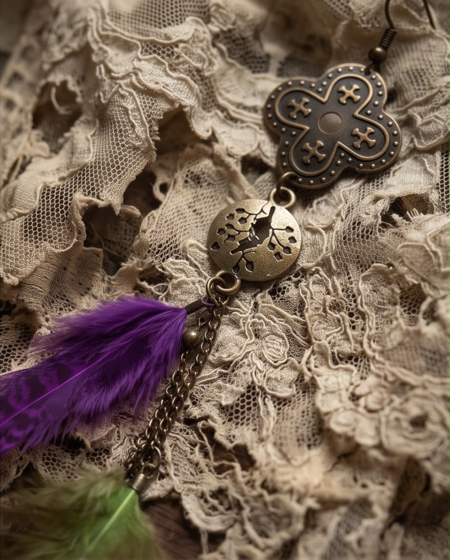 Boucle d'oreille La Plume des Mille Vies