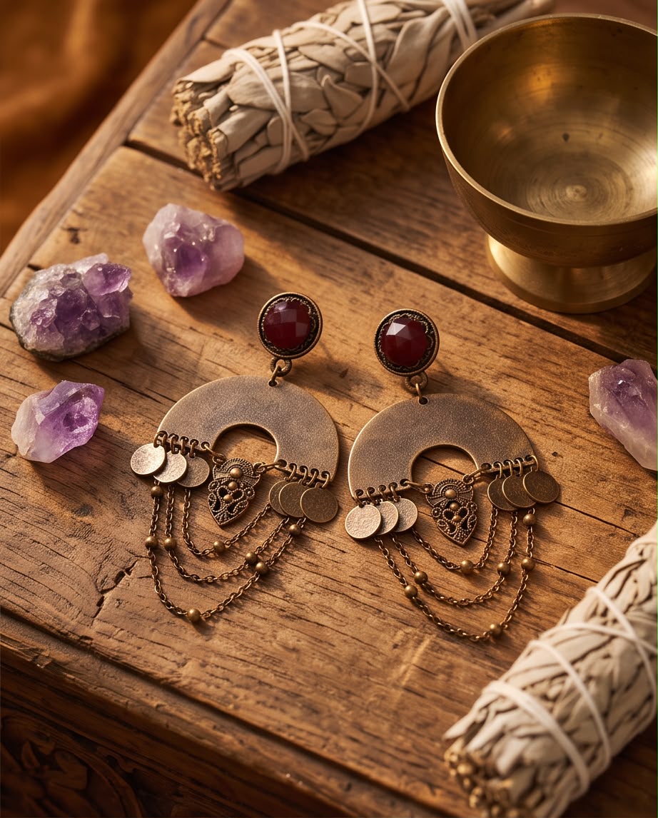 Boucle d'oreille La Gardienne des Lunes