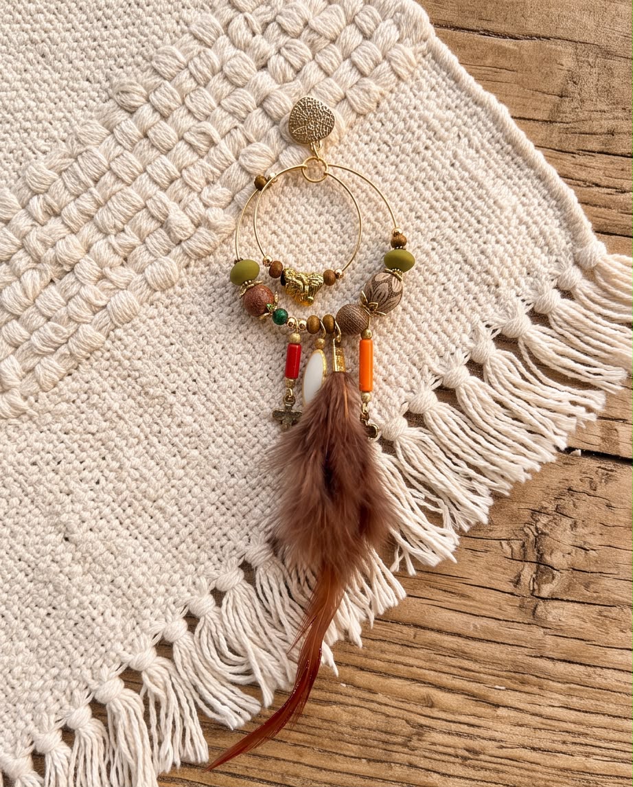 Boucle d'oreille La Plume Céleste