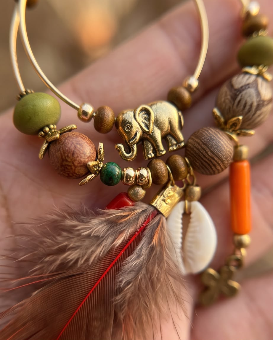 Boucle d'oreille La Plume Céleste