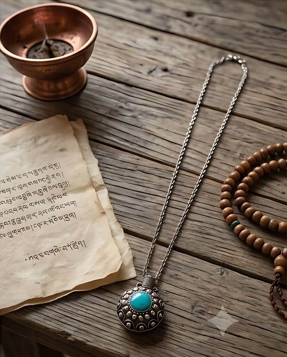 Collier La Gourde Protecteur turquoise