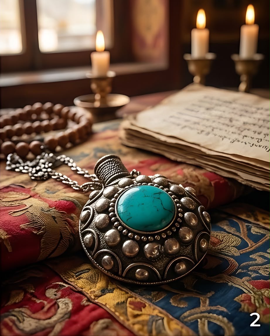 Collier La Gourde Protecteur turquoise